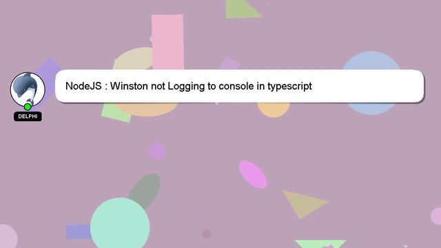 NodeJS : Winston not Logging to console in typescript смотреть онлайн