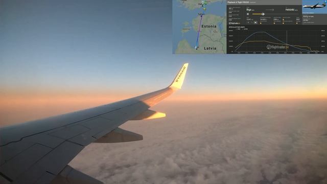 Ryanair | RIX - HEL | FR9330 | FULL FLIGHT In Sunset And Above The Estonian Sky