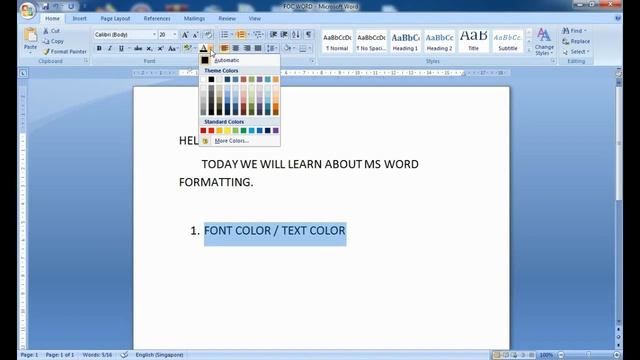 TEXT COLOR / FONT COLOR // MS WORD TUTORIAL смотреть онлайн