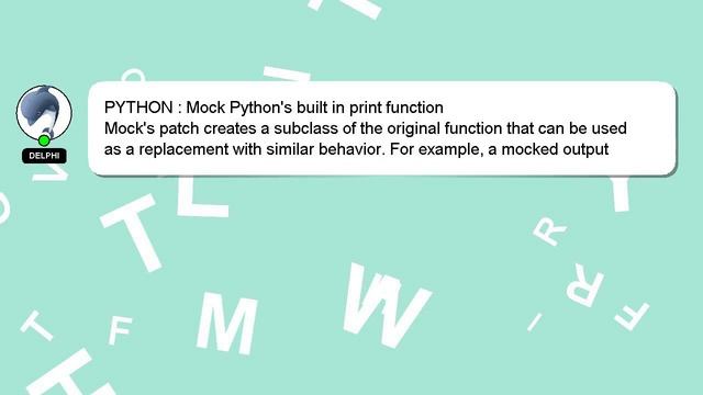 PYTHON : Mock Python's built in print function смотреть онлайн