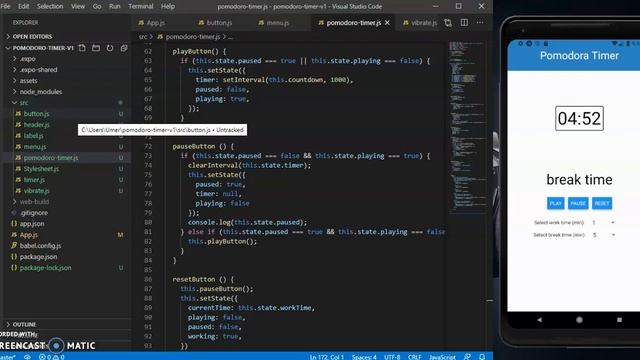 Edx CS50 - Project 1 - Pomodoro Timer React Native смотреть онлайн