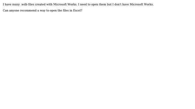 Convert Microsoft Works database files to something that can be read in Excel смотреть онлайн
