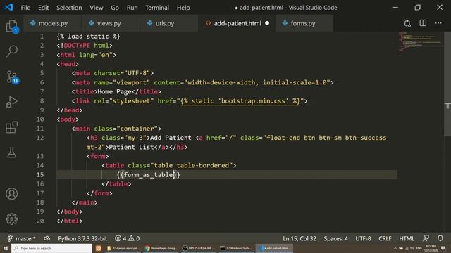 Django Tutorials | Patient Record App | Create Django model form | Django 3 | Bootstrap 5 смотреть онлайн