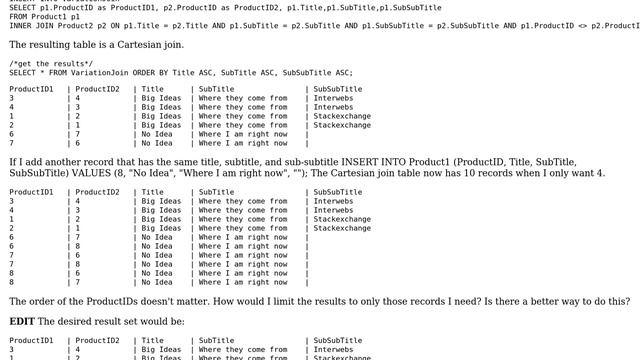 How to prevent Cartesian joins when value can be in either field? смотреть онлайн