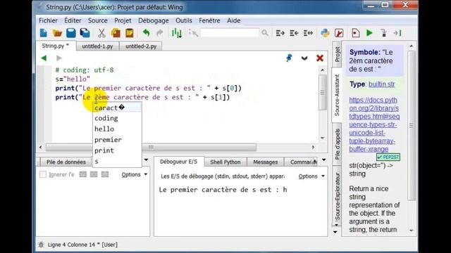 Lires Les Caractères d'une Variable String En Langage Python смотреть онлайн