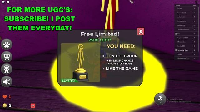 How To Get Billy Trophy in BILLY GAMESHOW (ROBLOX FREE LIMITED UGC ITEMS) смотреть онлайн