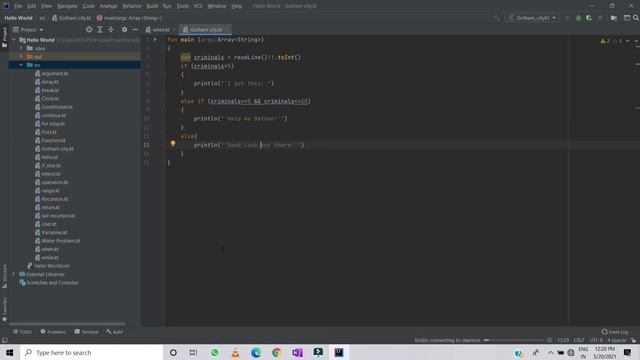 #4.10 Exercise Solutions 2.1 /kotlin tutorial/by point of education/gotham city sololearn/ problem смотреть онлайн