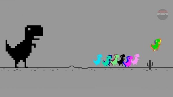 MORE Google Dinosaur Game HACKS -Dino Angry MOM - Dinosaur run - Survival Marble Race in Algodoo