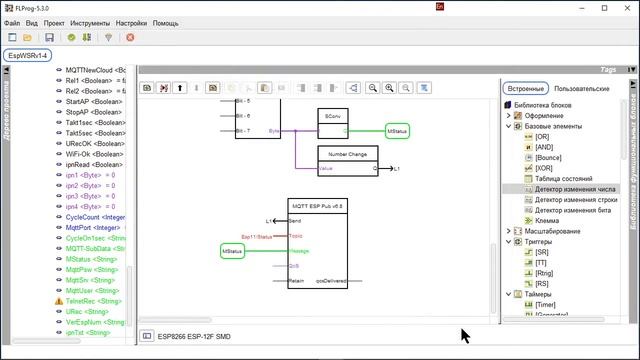 FLProg и Esp8266. Обмен данных  Esp8266 и Dashboard