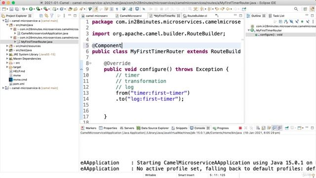 Step 03 - Creating your first Apache Camel Route смотреть онлайн