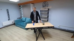 Обзор стол стеллаж трансформер К110 в стиле лофт мебель-трансформер.рф