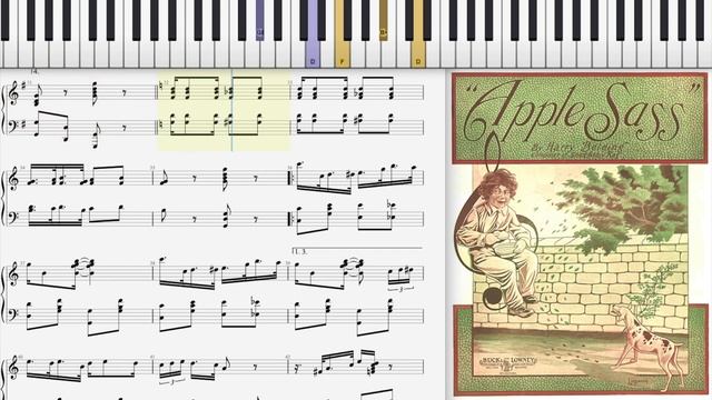 Apple Sass Rag by Harry Belding (1914, Ragtime piano) смотреть онлайн