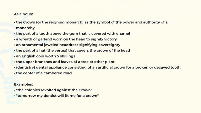 What is the meaning of the word CROWN? смотреть онлайн