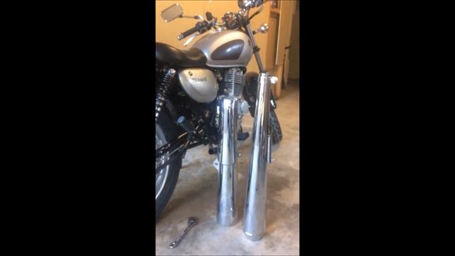 Muffler Exhaust replacement on 2015 suzuki tu250x - Dunstall Reverse Cone Decibel смотреть онлайн