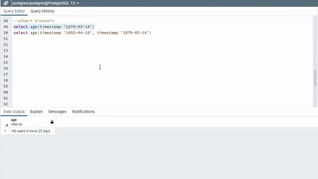 How to use the PostgreSQL Date Function: AGE. 7 simple examples. смотреть онлайн