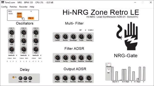 Hi NRG Zone Retro LE Hi ERG Lead Synthesizer HZR 01 by SonicXTC video 1 смотреть онлайн