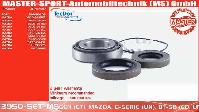3950-SET-MS | WHEEL BEARING KIT | Master-Sport-Automobiltechnik (MS) GmbH смотреть онлайн