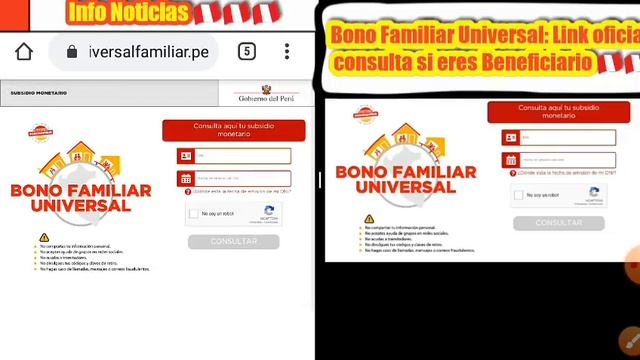 Link Oficial Mira si eres Beneficiario del Bono Universal смотреть онлайн