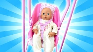 Видео куклы - Новые качели для Беби Анабель! - Весёлые игры Как Мама и мультики для детей Baby Doll