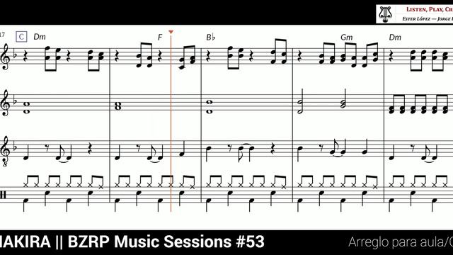 Shakira y Bizarrap - Music Sessions #53 (arreglo para aula - Orff - partitura flauta) смотреть онлайн
