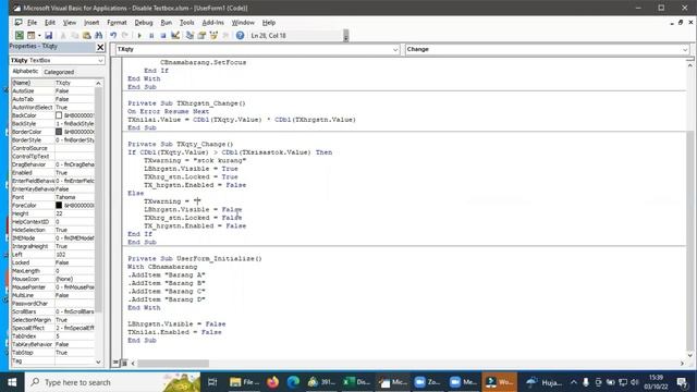 Cara Mendisable Object Userform di VBA | Cara Disable Textbox di VBA | Cara Mematikan Textbox di VB смотреть онлайн