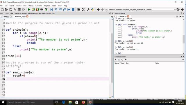 #25 | Python Function Exercise with Solution|To check the prime no.| working with function in pytho смотреть онлайн