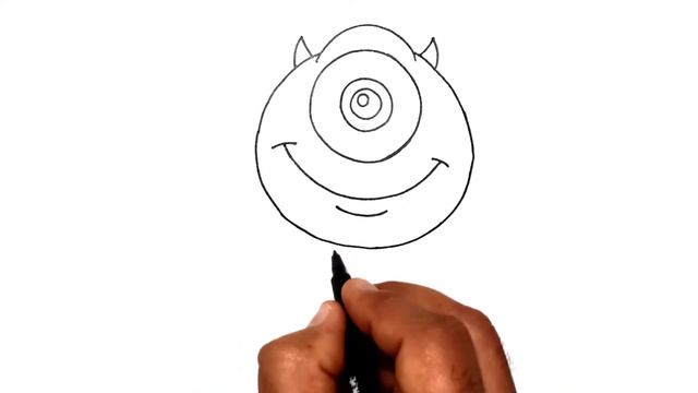 how to draw Mike Wazowski from Monster inc step by step easy смотреть онлайн