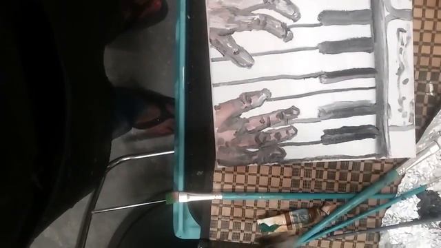 Pt 1 Paint With Me piano keys, oil painting смотреть онлайн
