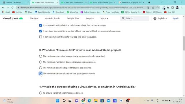 QUIZ-2 | UNIT-1 | SMARTINTERNZ ANDROID INTERNSHIP смотреть онлайн