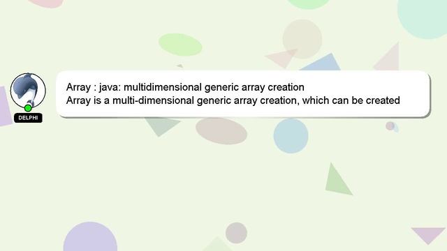 Array : java: multidimensional generic array creation смотреть онлайн