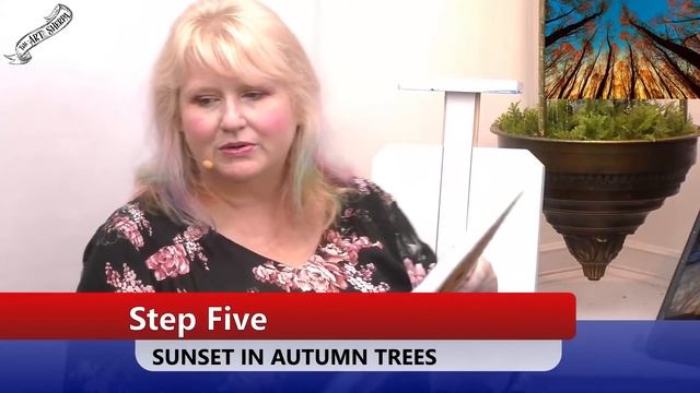 SUNSET IN AUTUMN TREES Beginners Learn to paint Acrylic Tutorial Step by Step смотреть онлайн