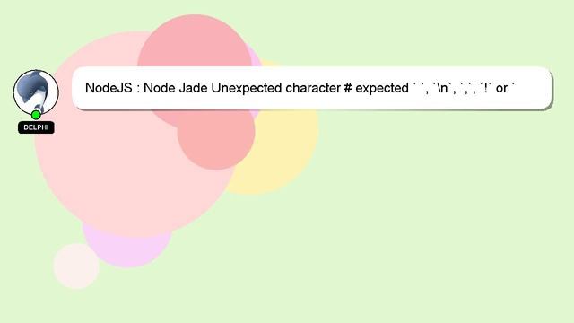 NodeJS : Node Jade Unexpected character # expected ` `, `\n`, `,`, `!` or `=` смотреть онлайн