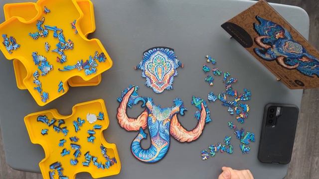 Unidragon Elegant Elephant Wooden Puzzle // 299 Pieces // Time lapse x120 смотреть онлайн