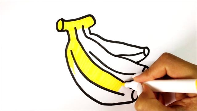 Как нарисовать бананы | How to draw a bananas | Сурет салу банан смотреть онлайн
