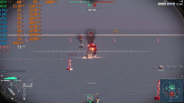 World Of Warships- Benchmark - Ryzen R5 3400G - (Preset: DX11 / High - 1080p) смотреть онлайн