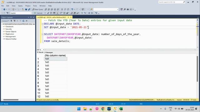 Fetching the YTD entries for given input date | SQL Problem Solving смотреть онлайн