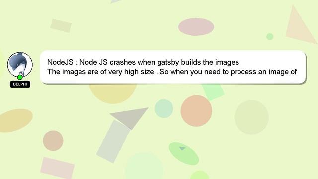 NodeJS : Node JS crashes when gatsby builds the images смотреть онлайн