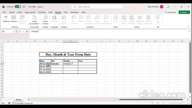 Day, Month & Year MS Excel Formula #excel #excelformulas #short #exceltutorial #excelinhindi смотреть онлайн