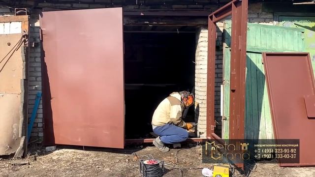 Гаражные ворота с калиткой, без утепления смотреть онлайн