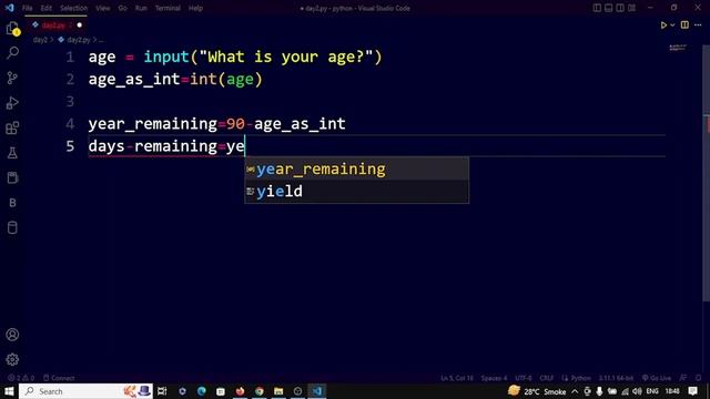 Build Your Life in Weeks Calculator Python Life in Week 100 Days of Code - Learn Python Programming смотреть онлайн