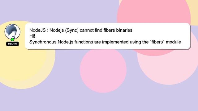NodeJS : Nodejs (Sync) cannot find fibers binaries смотреть онлайн
