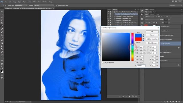 One Color - Double Exposure Photoshop Action | SmartestMind Photoshop Actions Sharp Designer смотреть онлайн