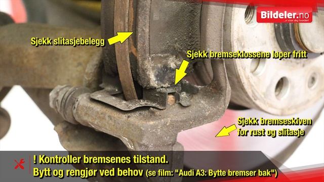Audi A3: Hvordan bytte bremsecaliper og bremseslange bak - 2004 til 2013 mod. (8P) смотреть онлайн