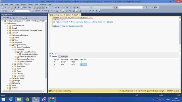 21.SQl Server Tutorials (Inline Table Valued Functions) смотреть онлайн