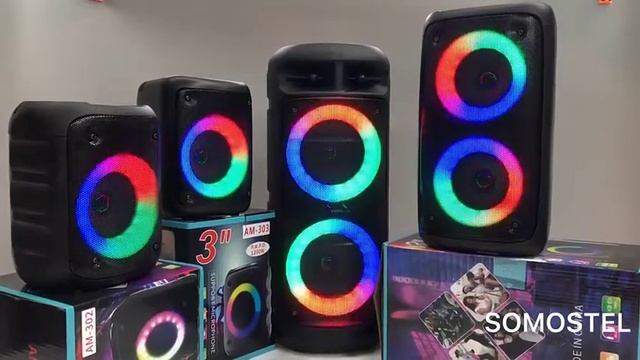 Колонка портативная Somostel черная с беспроводным динамиком, караоке, микрофоном смотреть онлайн