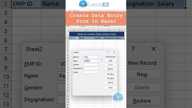 Data Entry Form in Excel #exceltips #exceltricks #exceltutorial #excel #learning #learnexcel смотреть онлайн