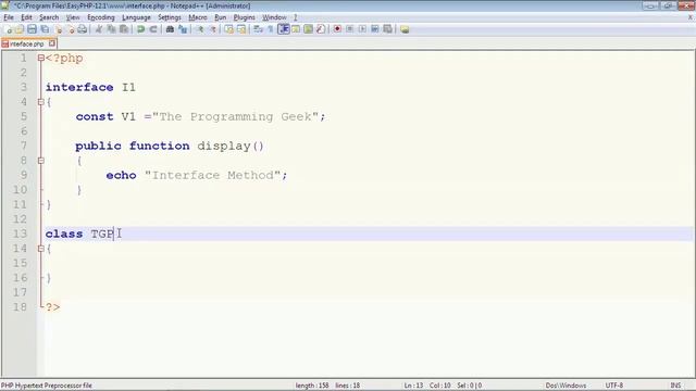 PHP - Interface In PHP (OOP) смотреть онлайн