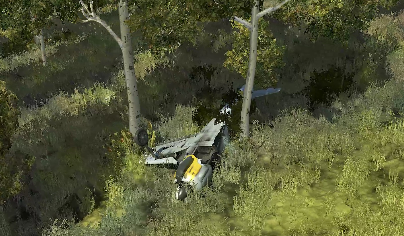 Ла-5ФН против Fw 190 A-3. Немец до посадки не дотянул.
