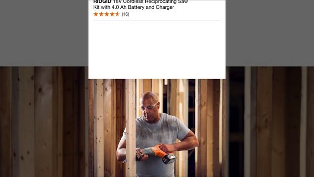 Ridgid 18V Cordless Reciprocating Saw Kit with 4.0 Ah Battery and Charger смотреть онлайн
