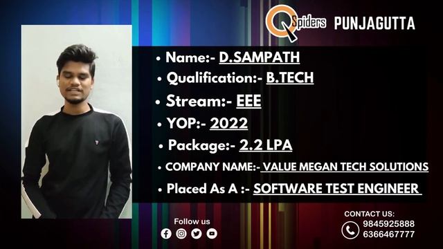Placement Journey of a Student From QSpiders/ Hyderabad Punjagutta смотреть онлайн